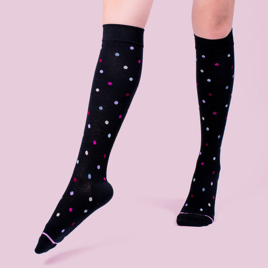 Dancing Dots - Knee-High Compression Socks For Women | Dr. Motion