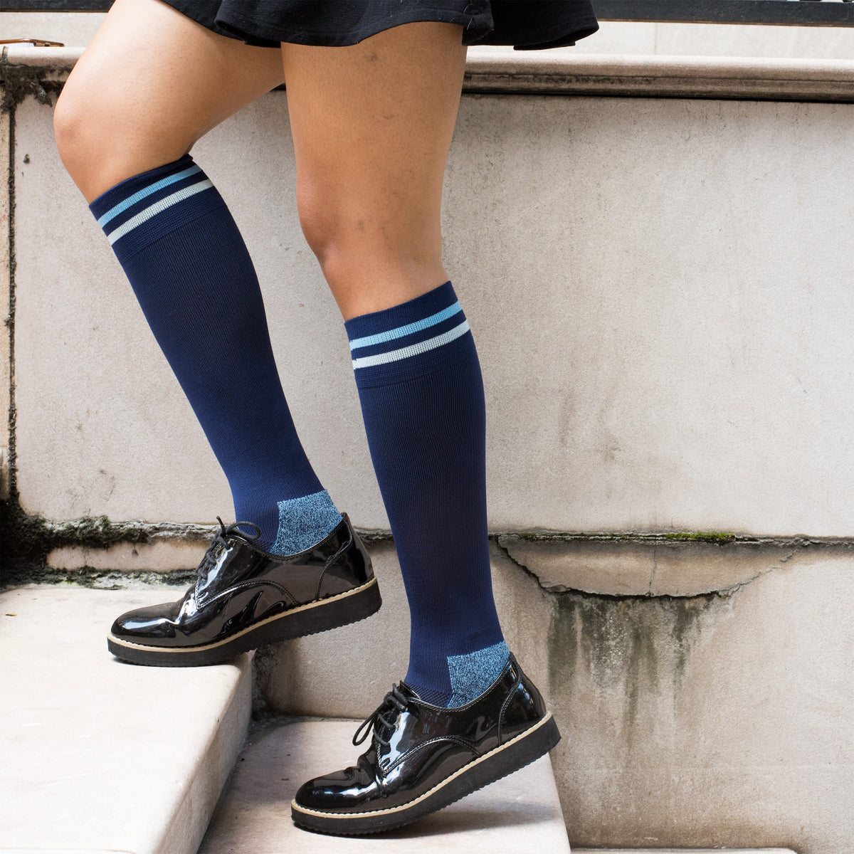Cuff Stripe - Knee-High Compression Socks For Women | Dr. Motion
