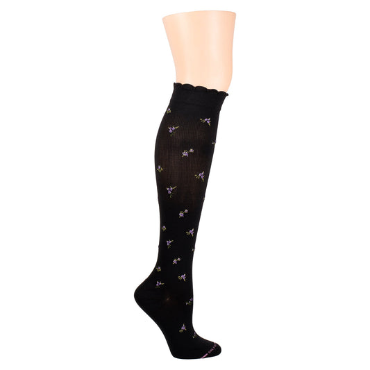 Liberty Flowers - Wide Calf Knee-High Compression Socks For Women | Dr. Motion