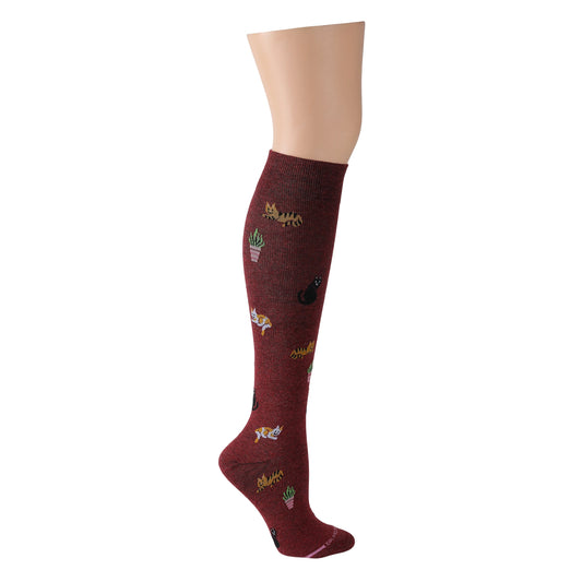 Cozy Cats - Knee-High Compression Socks For Women | Dr. Motion