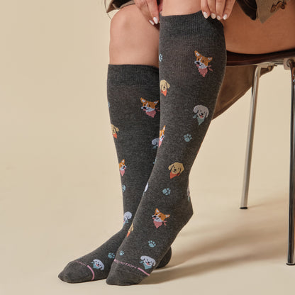 Bandana Dogs - Knee-High Compression Socks For Women | Dr. Motion