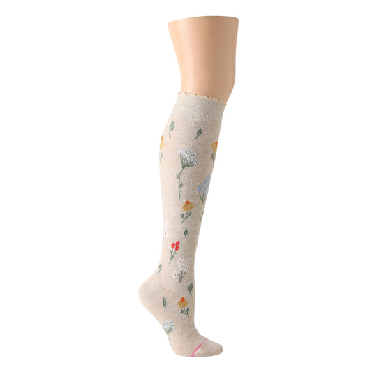 Wildflowers - Knee-High Moderate Compression Socks For Women | Dr. Motion