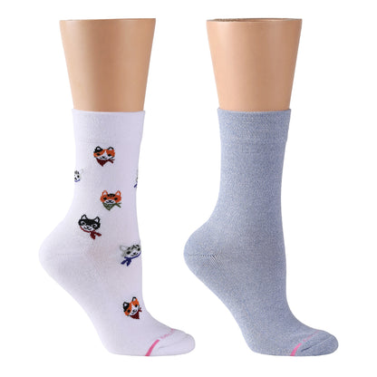 Cat Bandana - Diabetic Half-Cushion Socks For Women | Dr. Motion