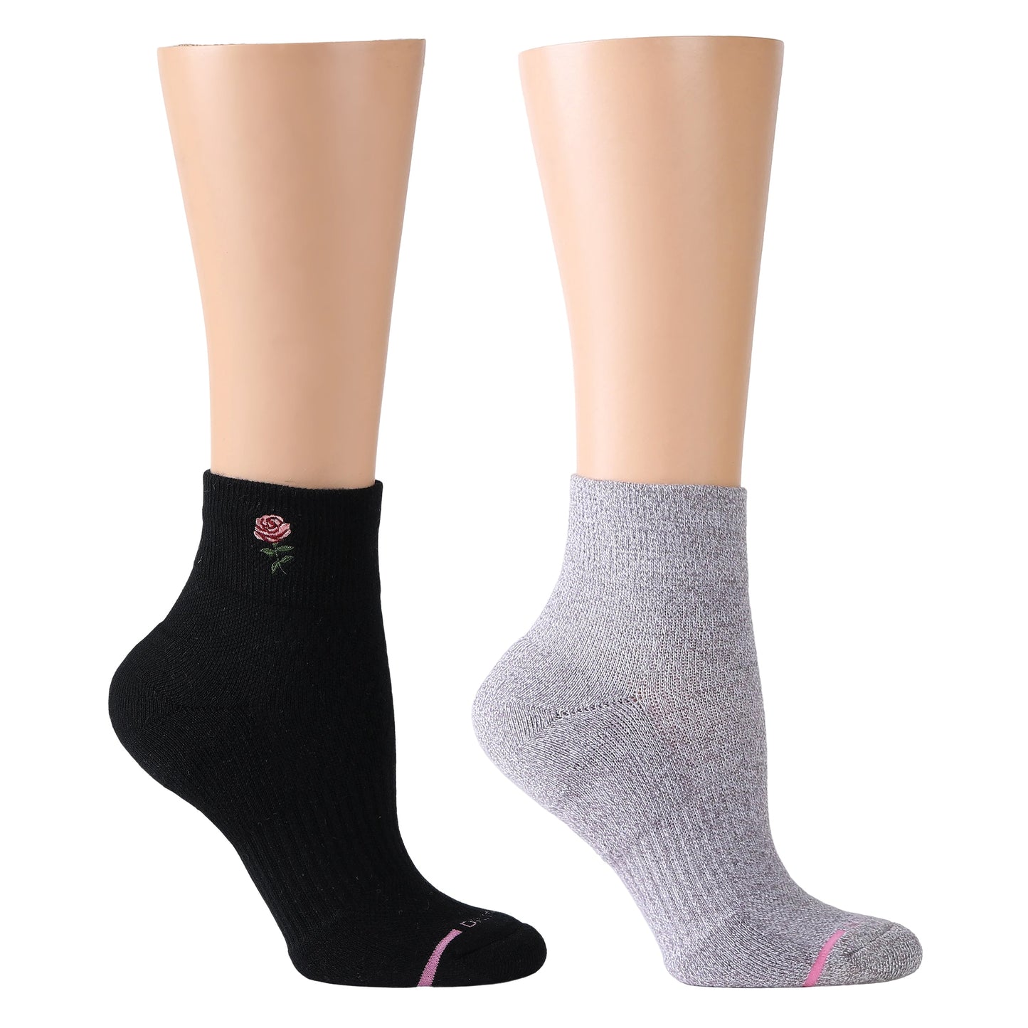 Rose Embroidery - Quarter Compression Socks For Women | Dr. Motion