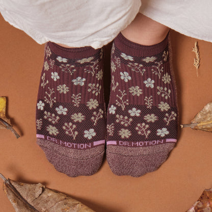 Small Floral Silhouette - Ankle Compression Socks For Women | Dr. Motion