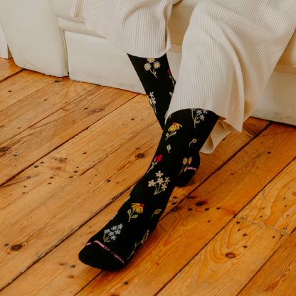 Wildflowers - Knee-High Compression Socks For Women | Dr. Motion