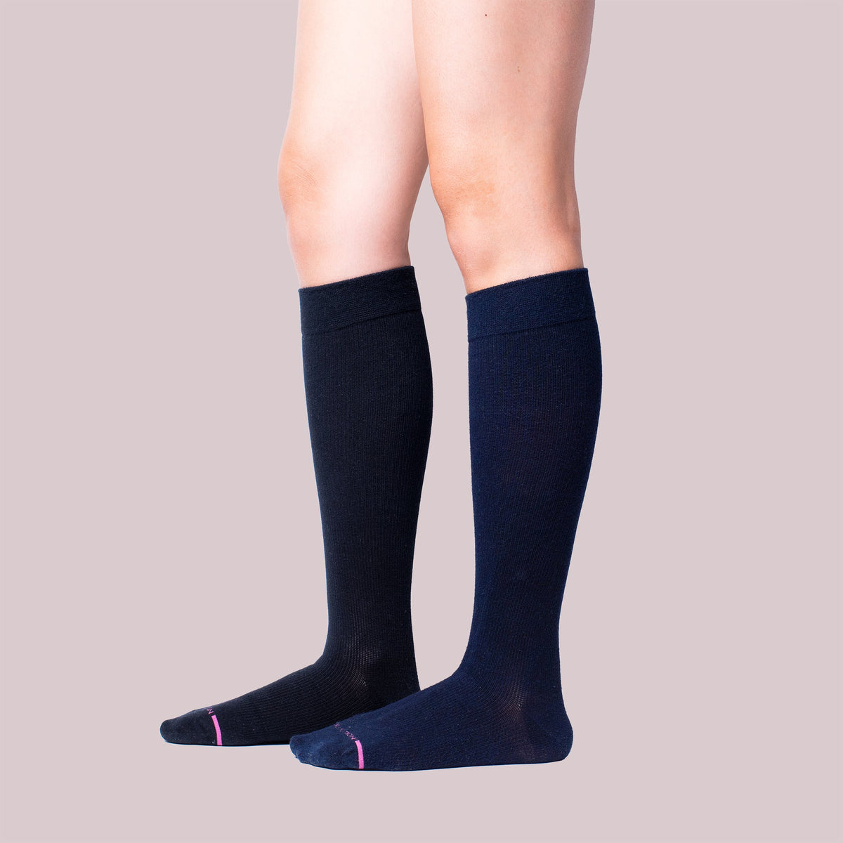 Solid Cotton Blend - Knee-High Compression Socks For Women | Dr. Motion
