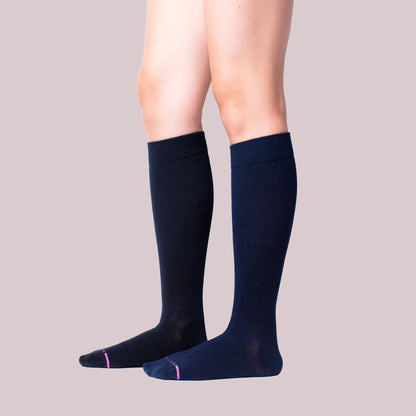 Solid Cotton Blend - Knee-High Compression Socks For Women | Dr. Motion