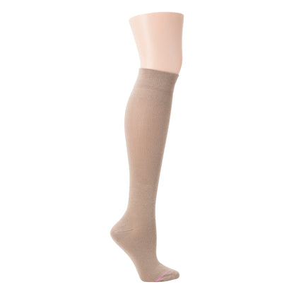Solid Cotton Blend - Knee-High Compression Socks For Women | Dr. Motion