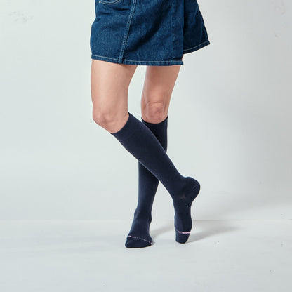 Solid Cotton Blend - Knee-High Compression Socks For Women | Dr. Motion