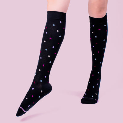 Dancing Dots - Knee-High Compression Socks For Women | Dr. Motion