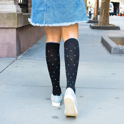 Mini Hearts - Knee-High Compression Socks For Women | Dr. Motion