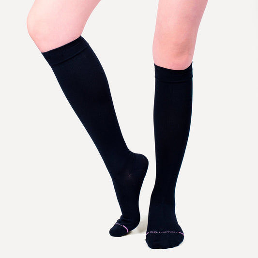 Solid Microfiber Nylon - Knee-High Compression Socks For Women | Dr. Motion