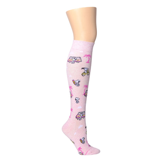 Snoopy Beach - Knee-High Compression Socks For Women | Dr. Motion