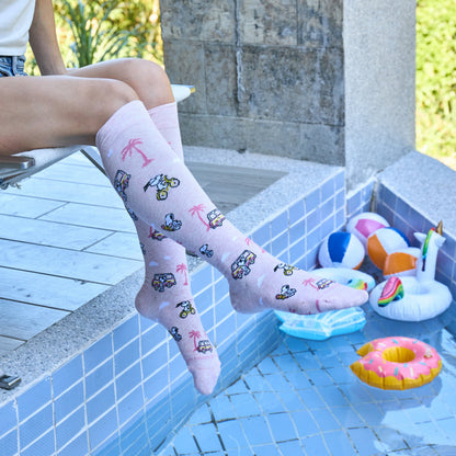 Snoopy Beach - Knee-High Compression Socks For Women | Dr. Motion