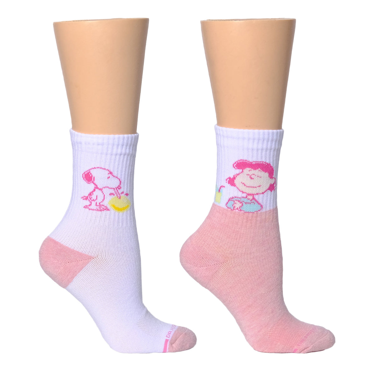 Snoopy Lemon Sip Ribbed - Mid-Crew Compression Socks For Women | Dr. Motion