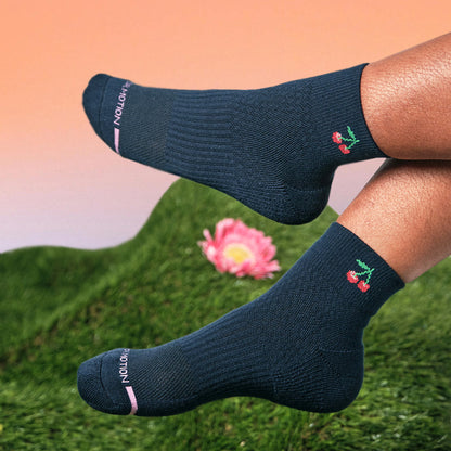 Cherry - Quarter Compression Socks For Women | Dr. Motion