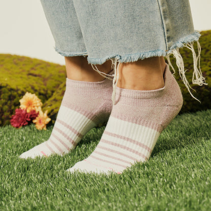 Contrast Stripe - Ankle Compression Socks For Women | Dr. Motion