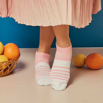 Contrast Stripe - Ankle Compression Socks For Women | Dr. Motion