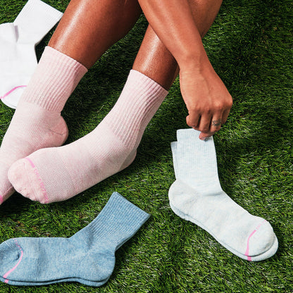 Ribbed - Mid-Crew Compression Socks For Women | Dr. Motion