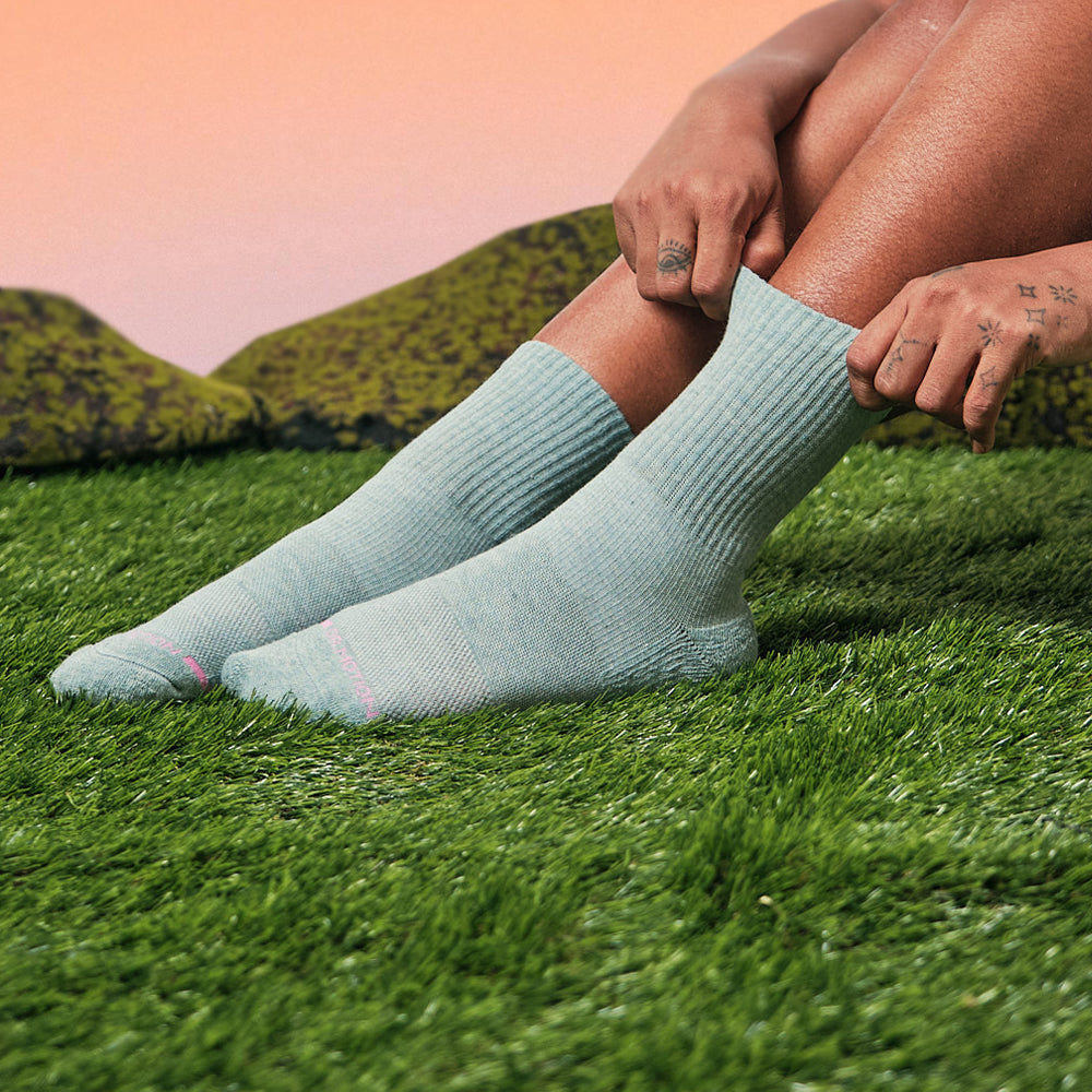 Ribbed - Mid-Crew Compression Socks For Women | Dr. Motion