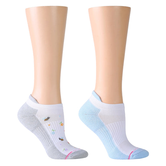 Flowers And Bees - Ankle Compression Socks For Women | Dr. Motion