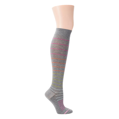 Multi-Color Pinstripe - Knee-High Compression Socks For Women | Dr. Motion