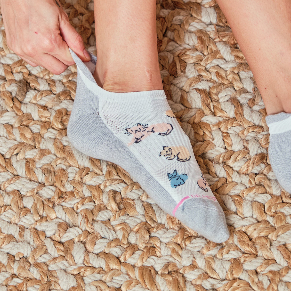 Cats All Over - Ankle Compression Socks For Women | Dr. Motion