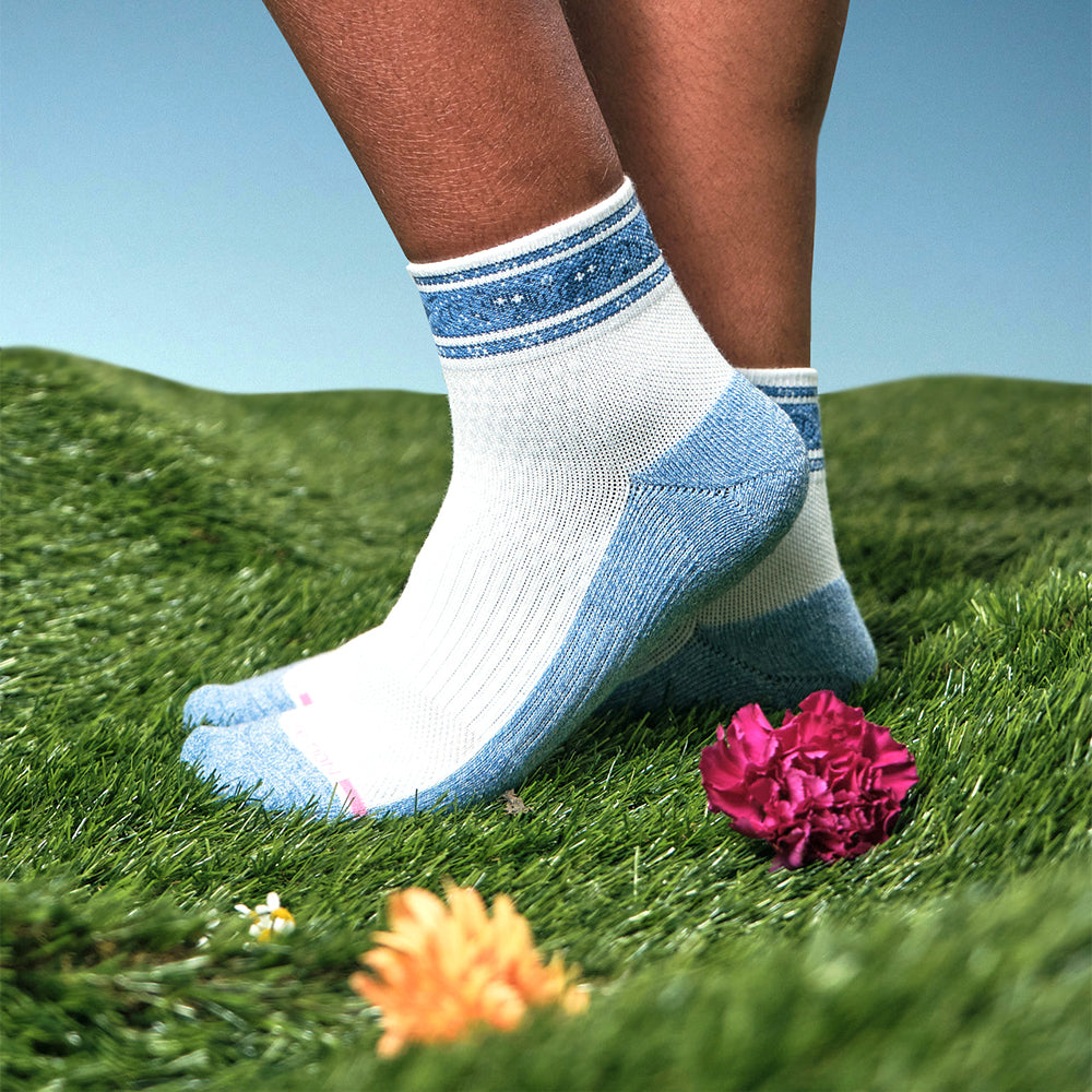 Bandana Stripe - Quarter Compression Socks For Women | Dr. Motion