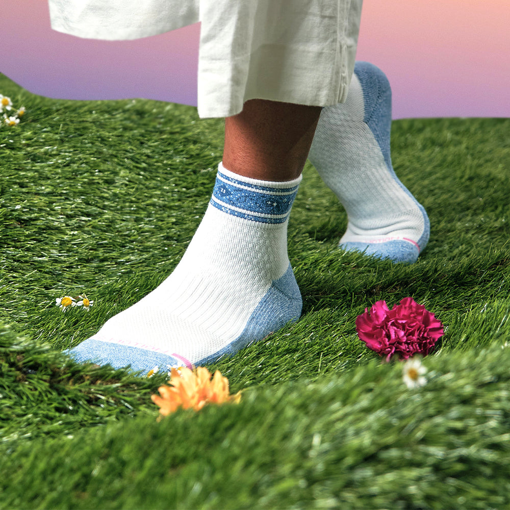 Bandana Stripe - Quarter Compression Socks For Women | Dr. Motion