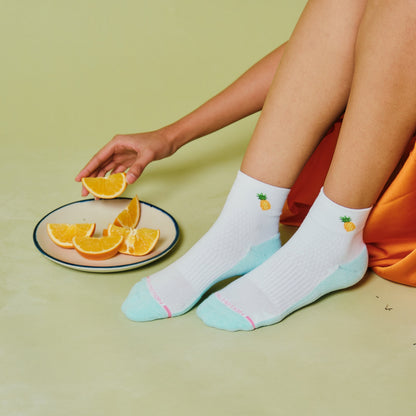 Pineapple - Quarter Compression Socks For Women | Dr. Motion