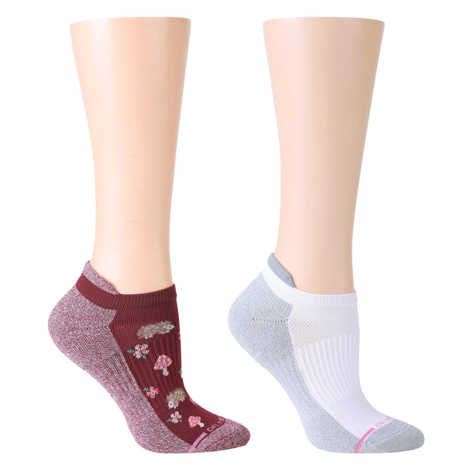 Hedgehog & Shrooms - Ankle Compression Socks For Women | Dr. Motion