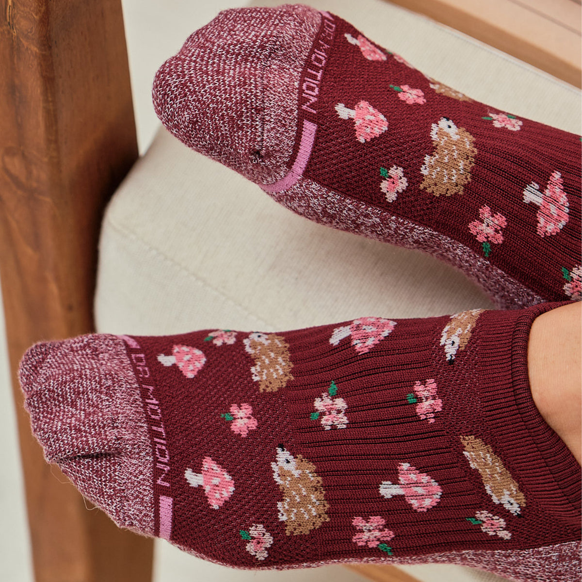 Hedgehog & Shrooms - Ankle Compression Socks For Women | Dr. Motion