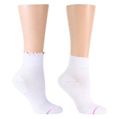 Basic Lettuce Edge - Quarter Compression Socks For Women | Dr. Motion
