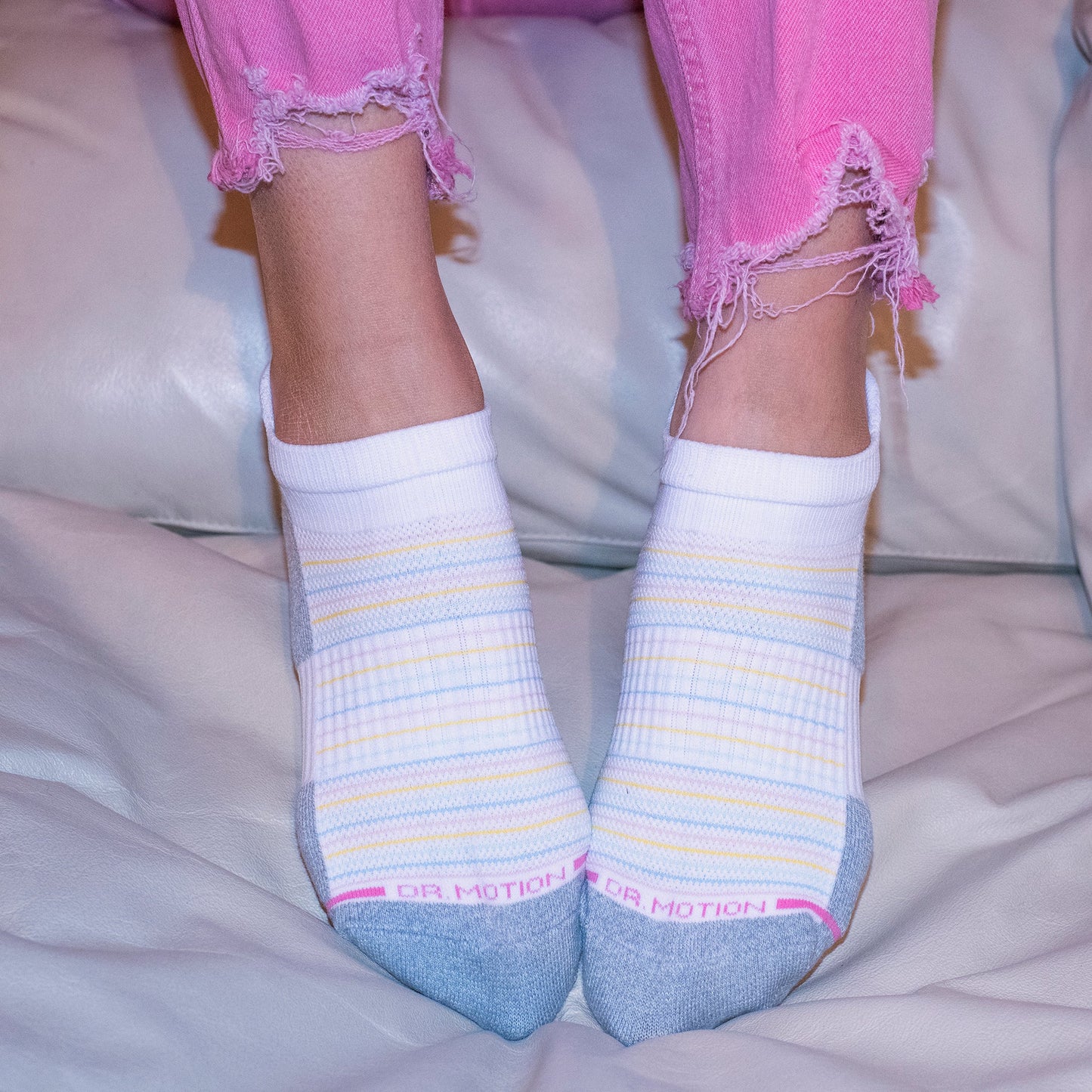 Pin Stripe - Ankle Compression Socks For Women | Dr. Motion