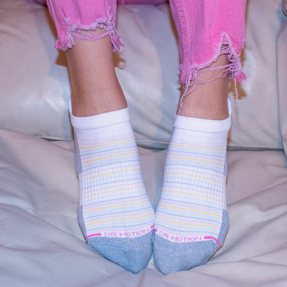 Pin Stripe - Ankle Compression Socks For Women | Dr. Motion
