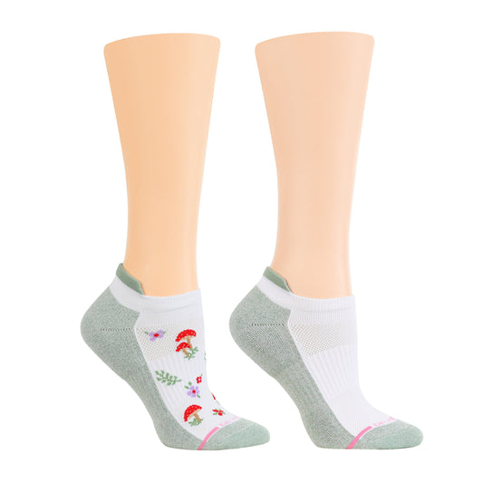 Mushroom Floral - Ankle Compression Socks For Women | Dr. Motion