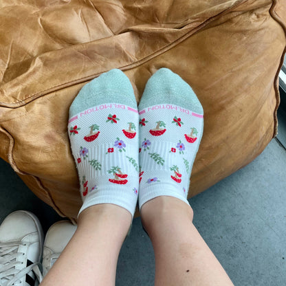 Mushroom Floral - Ankle Compression Socks For Women | Dr. Motion
