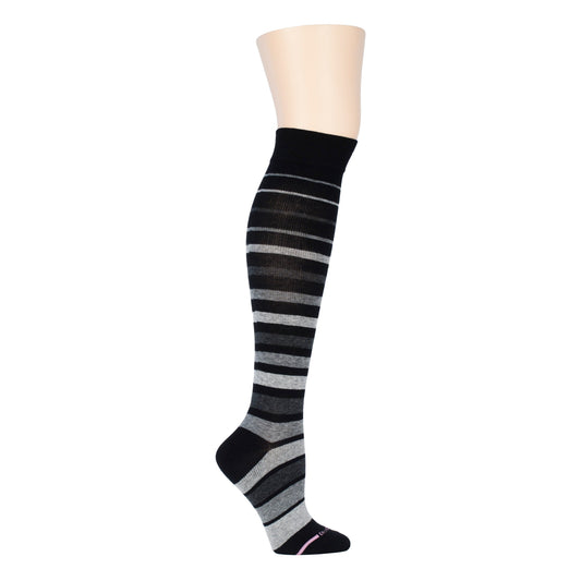 Graduated Stripe - Knee-High Moderate Compression Socks For Women | Dr. Motion