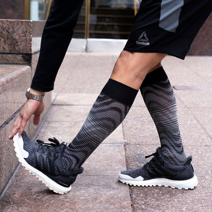 Ombre Waves - Athleisure Compression Socks For Men & Women | Dr. Motion