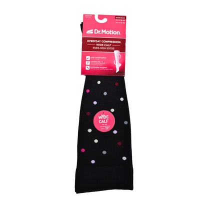 Dancing Dots - Wide Calf Knee-High Compression Socks For Women | Dr. Motion