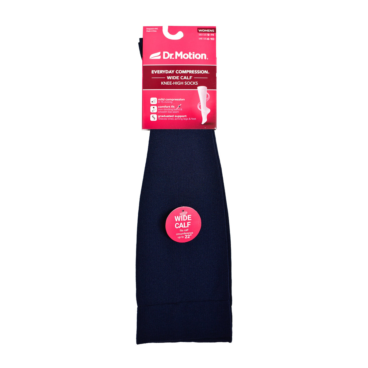 Nylon Basic Solid - Wide Calf Knee-High Compression Socks For Women | Dr. Motion