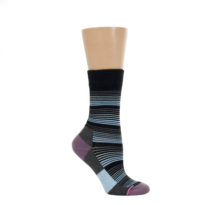 Waterfall Stripe - Compression Outdoor Medium Weight Crew For Women | Dr. Motion