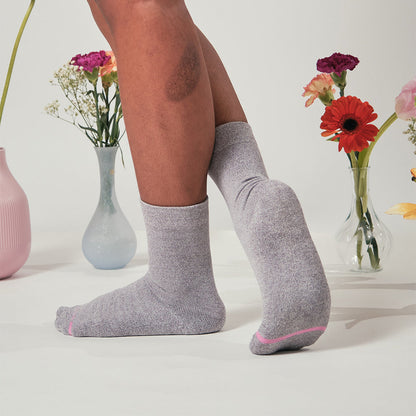 Flowers And Bees - Diabetic Half Cushion Socks For Women | Dr. Motion