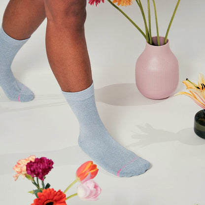 French Floral - Diabetic Half Cushion Socks For Women | Dr. Motion