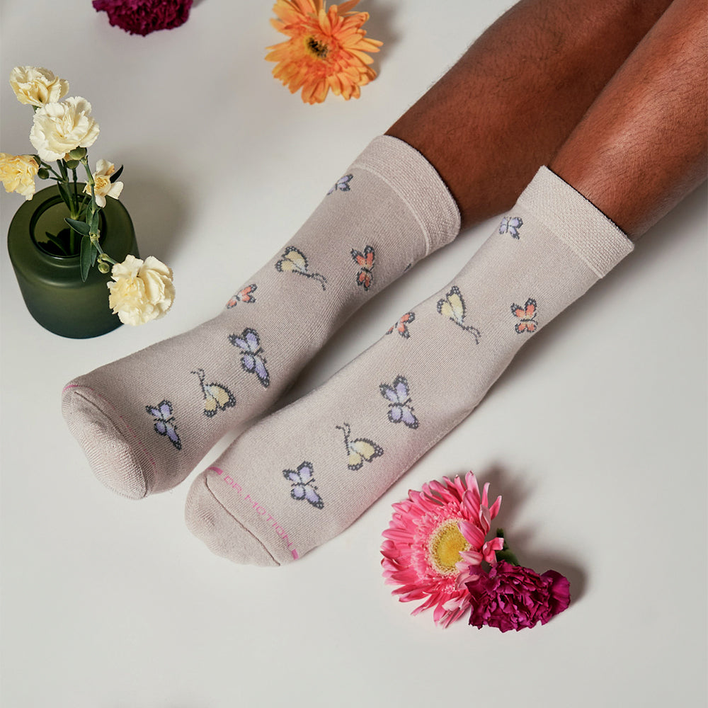 Butterflies - Diabetic Half Cushion Socks For Women | Dr. Motion