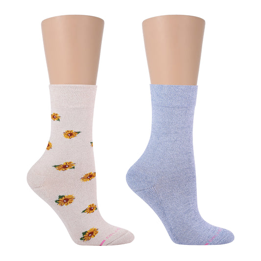 Sunflower - Diabetic Half-Cushion Socks For Women | Dr. Motion