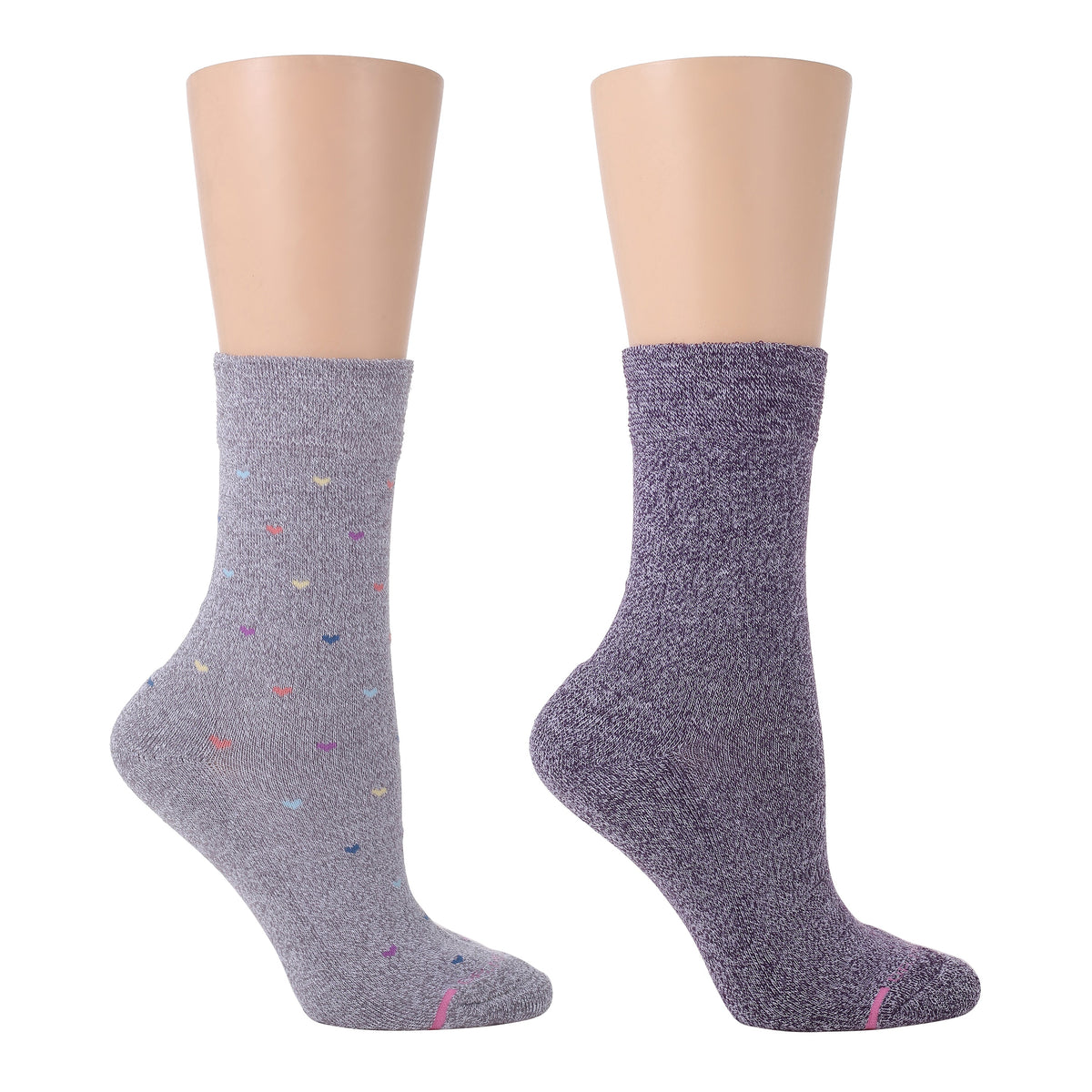 Mini Hearts - Diabetic Half-Cushion Socks For Women | Dr. Motion