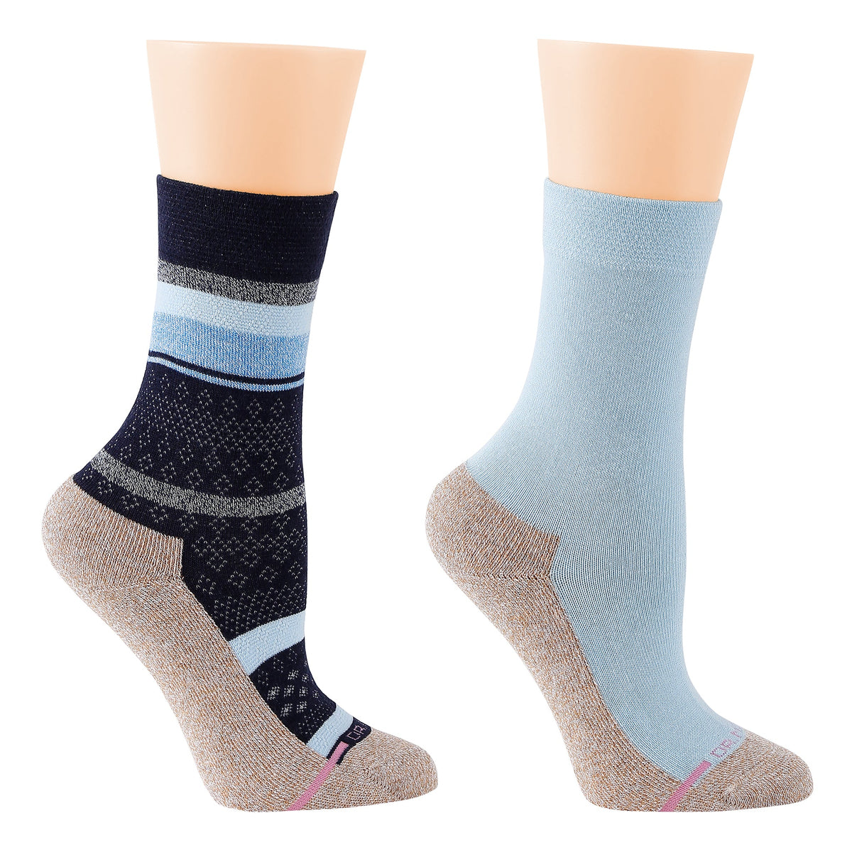 Multi Stripe Texture - Diabetic Half-Cushion Socks For Women | Dr. Motion