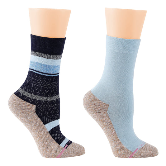 Multi Stripe Texture - Diabetic Half-Cushion Socks For Women | Dr. Motion